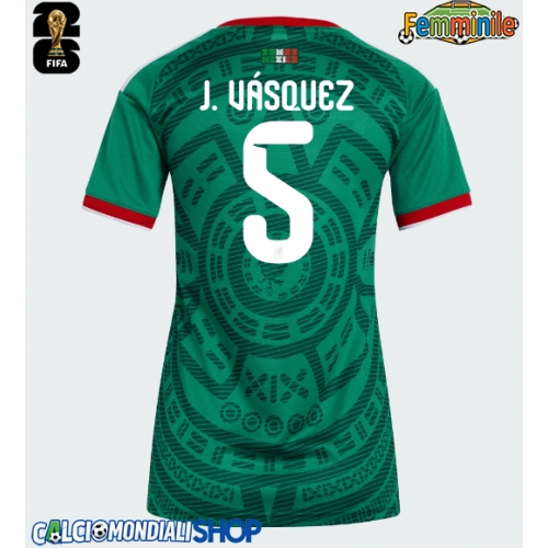 Maglie da calcio Messico Johan Vasquez #5 Prima Maglia Femminile Mondiali 2026  Manica Corta